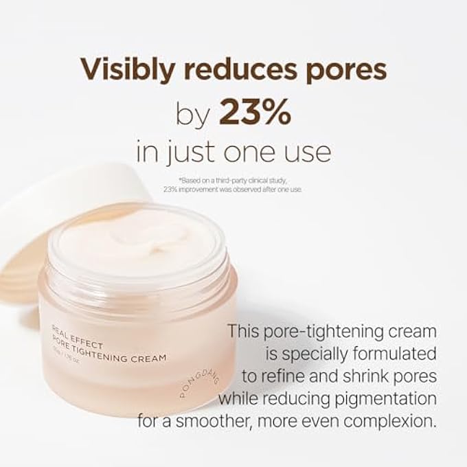 PONGDANG REAL EFFECT PORE TIGHTENING CREAM 1.76 OZ | INSTANT PORE MINIMIZING FACIAL MOISTURIZER FOR ENLARGED & SAGGY & PIGMENTED PORES | NIACINAMIDE, HYALURONIC ACID, WHITE TRUFFLE | MADE IN KOREA - Image 2
